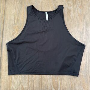 Athleta Women’s Black Crop Tank Top | Laser Cut Ventilation | Size Large